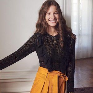 Sézane Black Madeleine Blouse